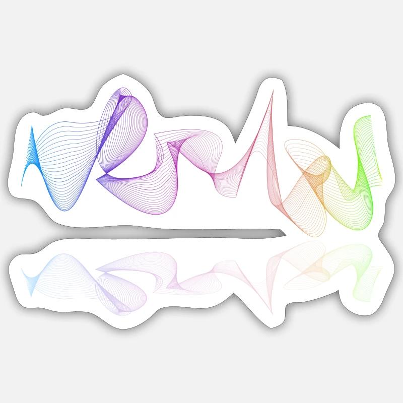 Lines Geometry Gradient Coloring Sticker size S (10 x 10 cm)