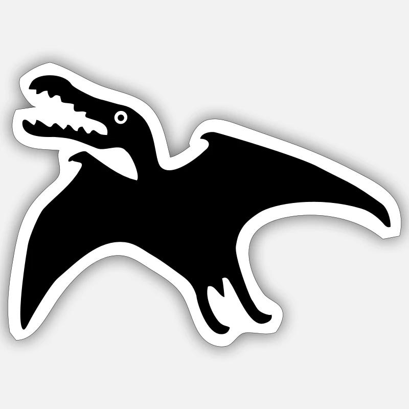 dino - Sticker taille S (10 x 10 cm) - blanc mat