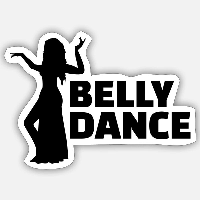 Belly dance - Sticker taille S (10 x 10 cm) - blanc mat