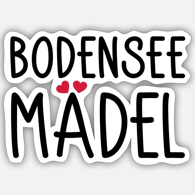 Bodenseemädel - Sticker Größe S (10 x 10 cm) - Mattweiß