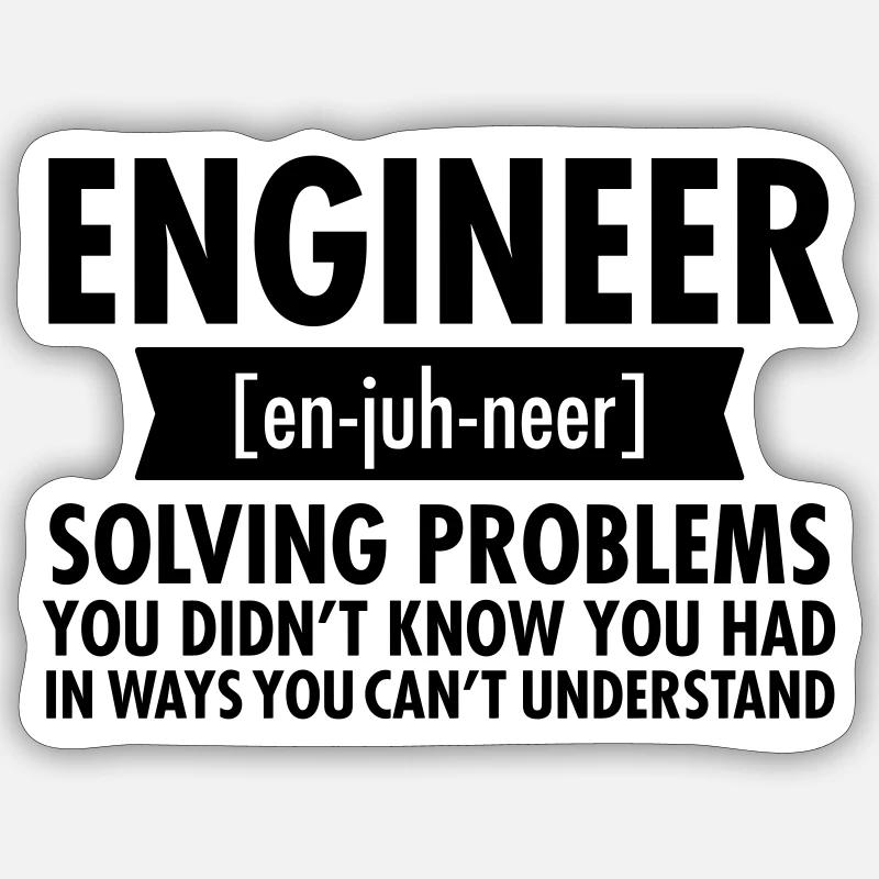 Engineer - Solving Problems - Sticker size S (10 x 10 cm) - white matte