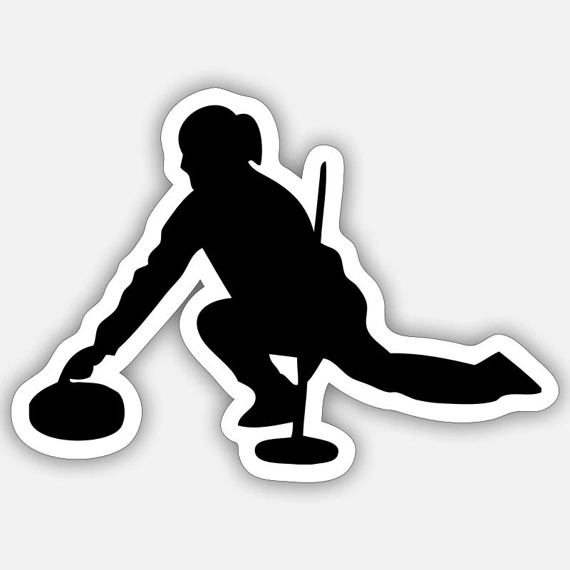 Curling - Sticker Größe S (10 x 10 cm) - Mattweiß