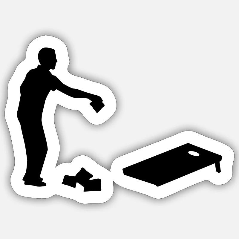 Cornhole - Sticker taille S (10 x 10 cm) - blanc mat