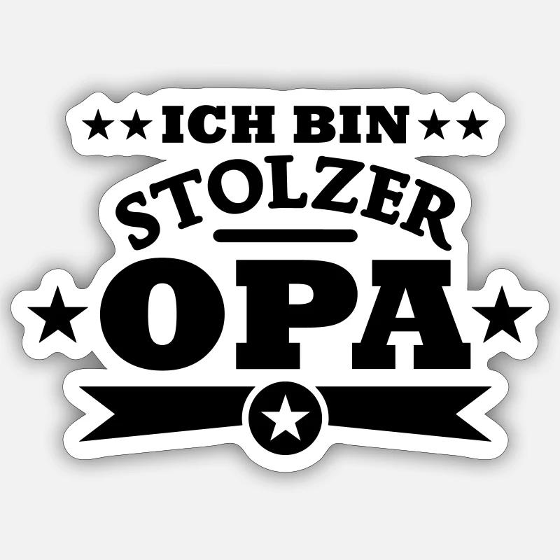 Stolzer Opa - Sticker Größe S (10 x 10 cm) - Mattweiß