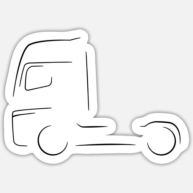 Silhouette de camion - Sticker taille S (10 x 10 cm) - blanc mat