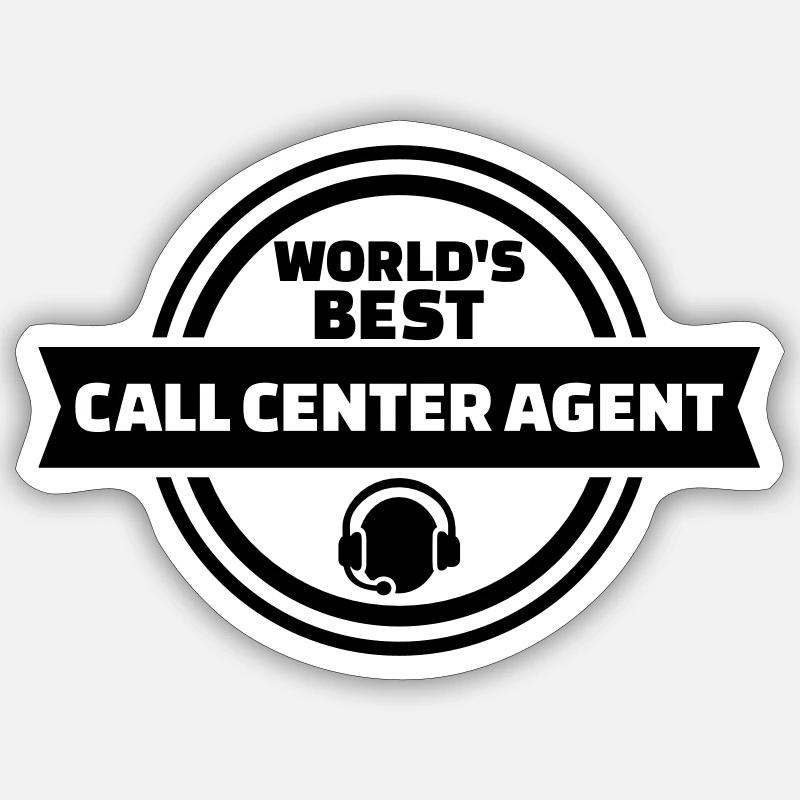 Call center agent - Sticker size S (10 x 10 cm) - white matte