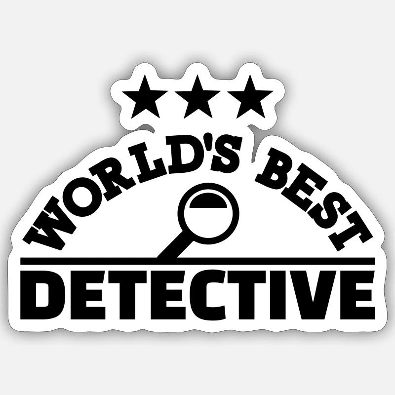 Detective - Sticker taille S (10 x 10 cm) - blanc mat
