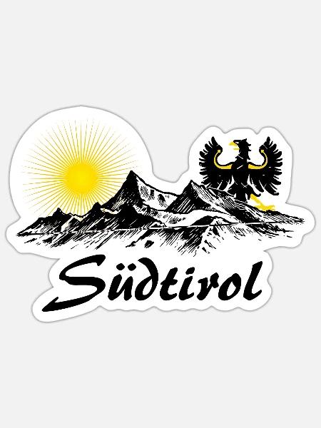 Südtirol Design - Sticker Größe S (10 x 10 cm) - Mattweiß
