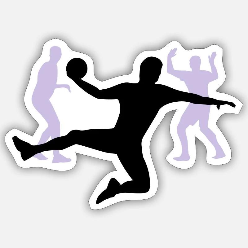 Handball - Sticker taille S (10 x 10 cm) - blanc mat