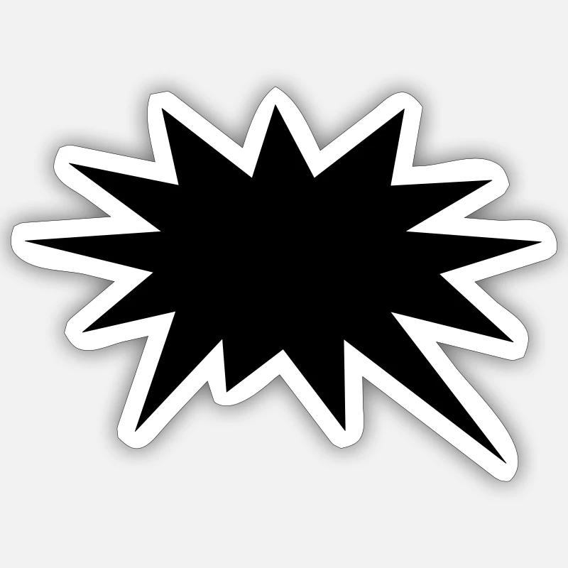 Sprechblase, Comic Blase, Dein Text, Comics Stern Sticker Größe S (10 x 10 cm)