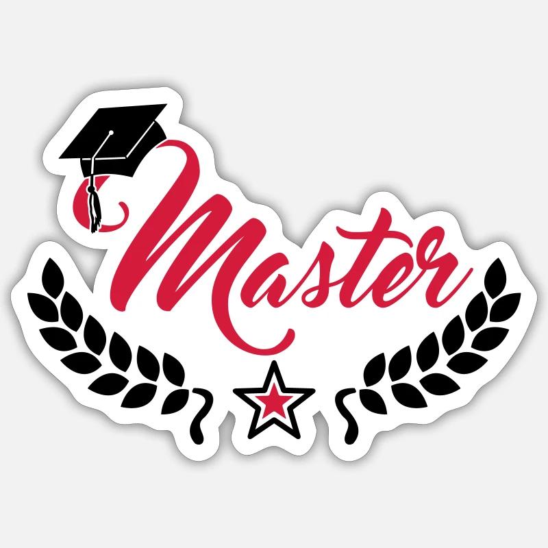master abschluss - Sticker Größe S (10 x 10 cm) - Mattweiß