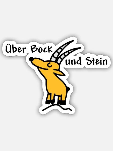 Über Bock und Bein - Sticker Größe S (10 x 10 cm) - Mattweiß