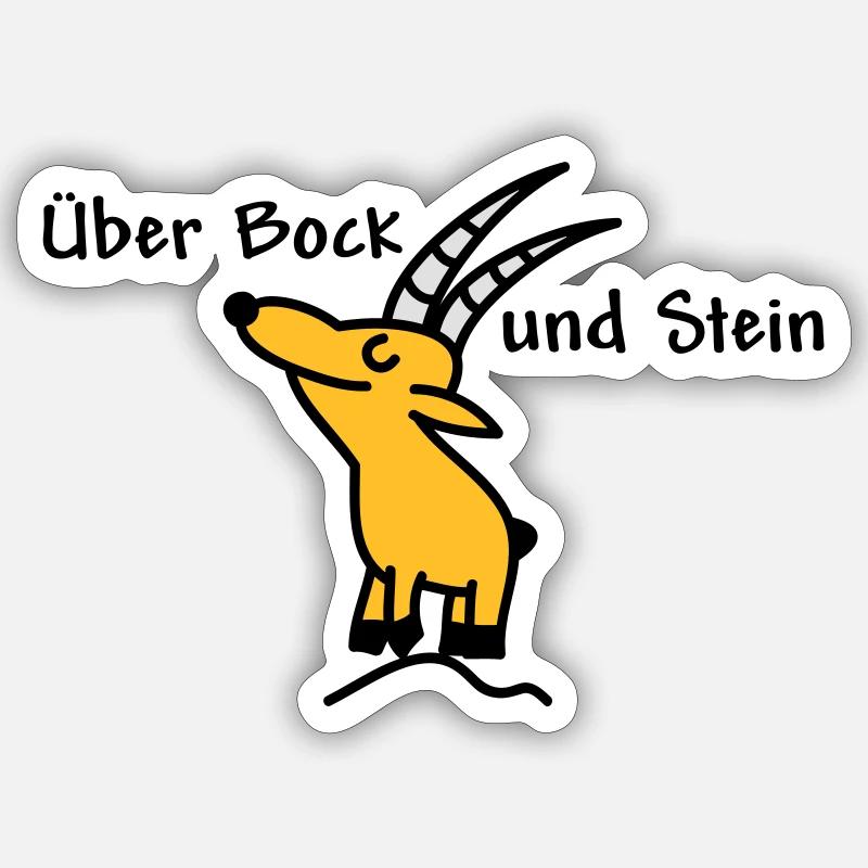 Über Bock und Bein - Sticker Größe S (10 x 10 cm) - Mattweiß