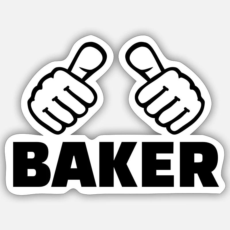 Bäcker - Sticker Größe S (10 x 10 cm) - Mattweiß