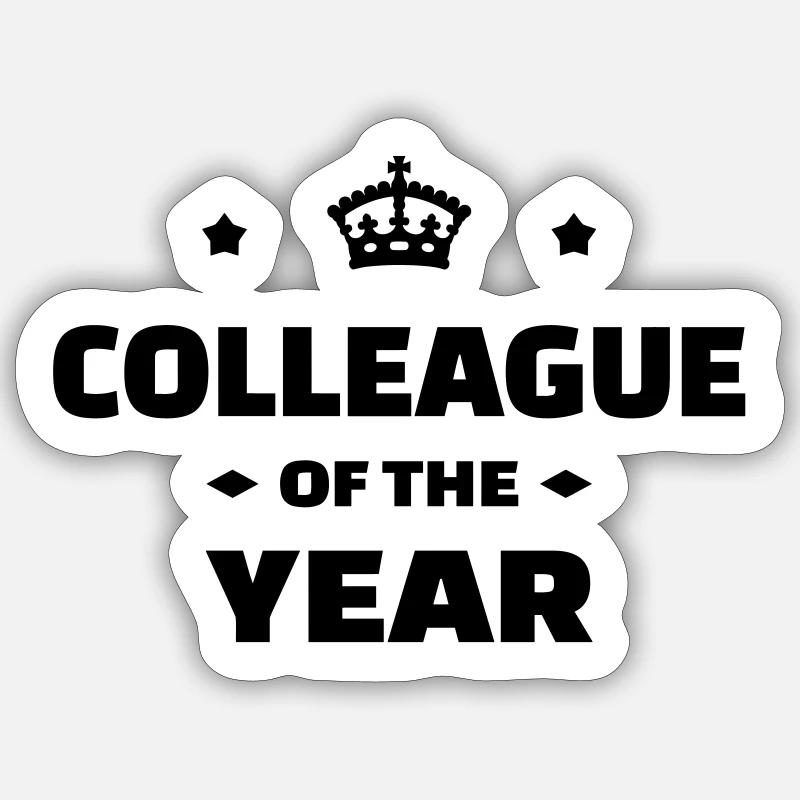 collègue / entreprise / travail / bureau - Sticker taille S (10 x 10 cm) - blanc mat
