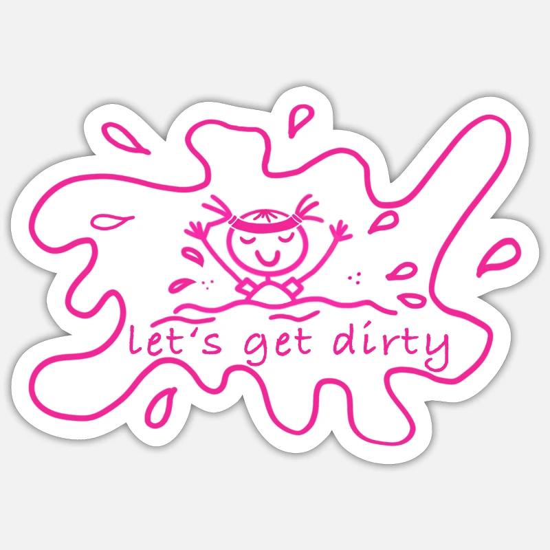 Mud run - Sticker size S (10 x 10 cm) - white matte