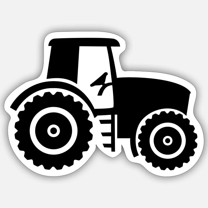 Traktor - Sticker Größe S (10 x 10 cm) - Mattweiß