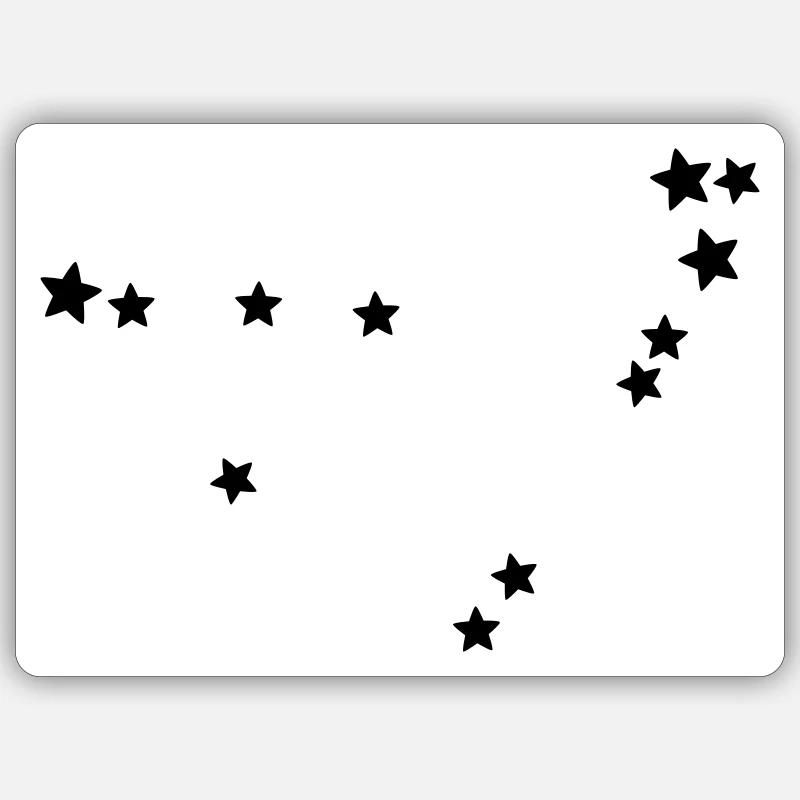 Sternbild Steinbock - Sticker Größe S (10 x 10 cm) - Mattweiß