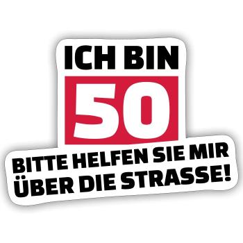 50. Geburtstag - Sticker Größe S (10 x 10 cm) - Mattweiß - Vorne