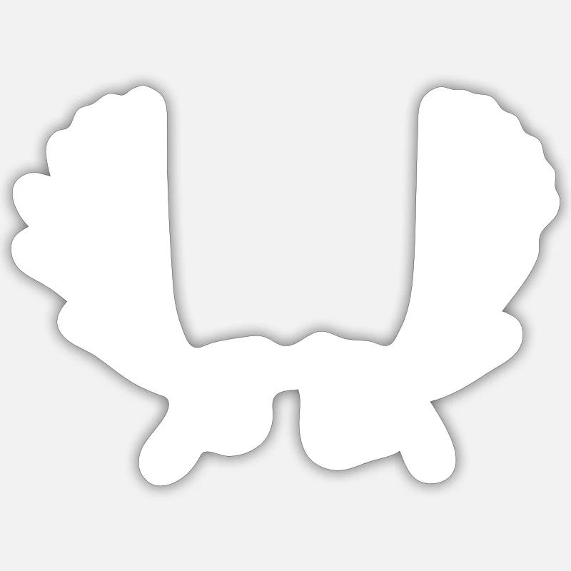 Geweih Hörner Elch Hirsch Jagd Trophäe Souvenir Sticker Größe S (10 x 10 cm)