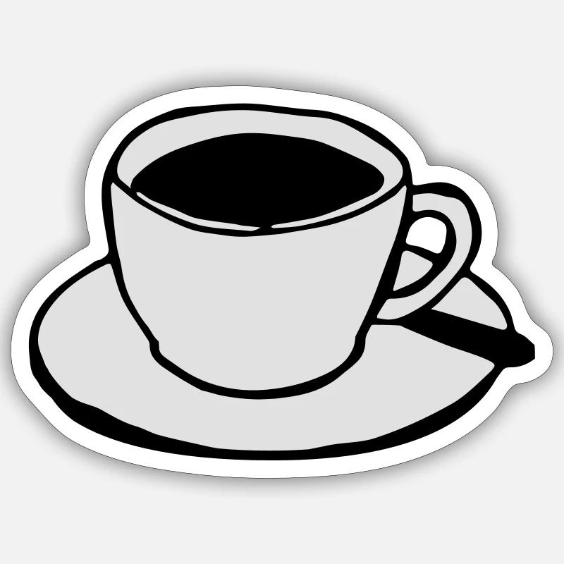 Kaffeetasse - Sticker Größe S (10 x 10 cm) - Mattweiß