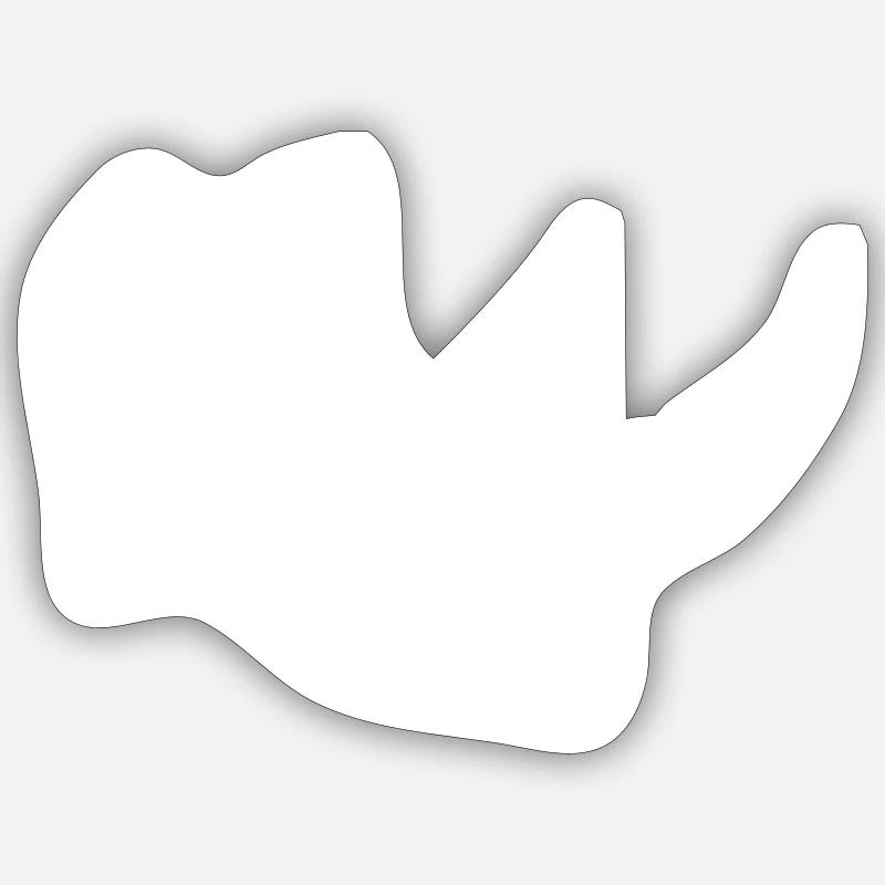 Rhino - Sticker taille S (10 x 10 cm) - blanc mat