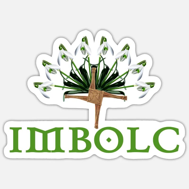 imbolc with snowdrop semicircle - Sticker size S (10 x 10 cm) - white matte