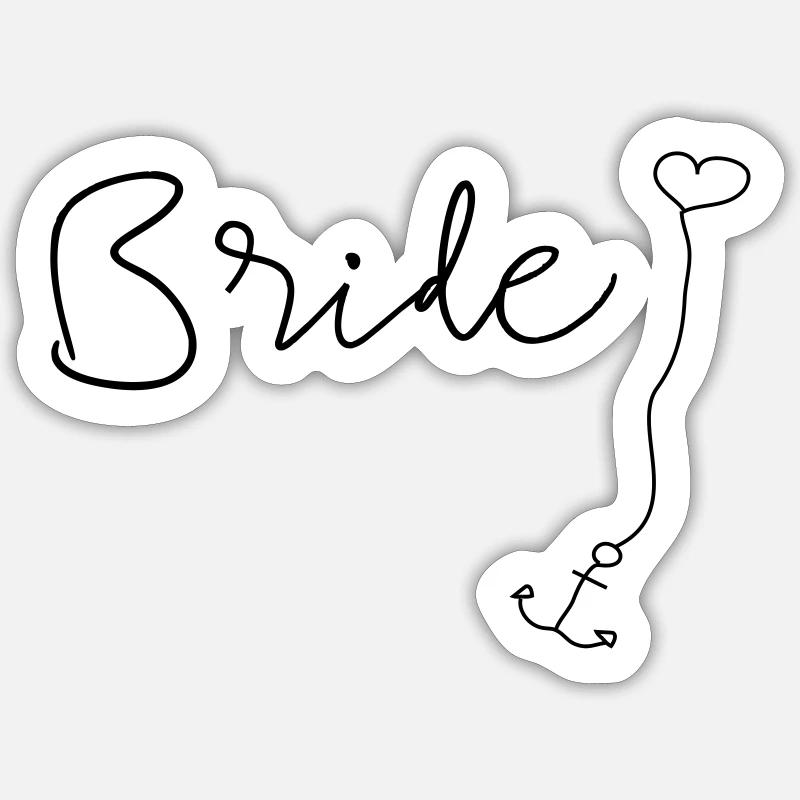 team bride anker herz2 - Sticker Größe S (10 x 10 cm) - Mattweiß