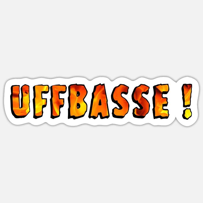 Uffbasse, Pälzer Sprich - Sticker Größe S (10 x 10 cm) - Mattweiß