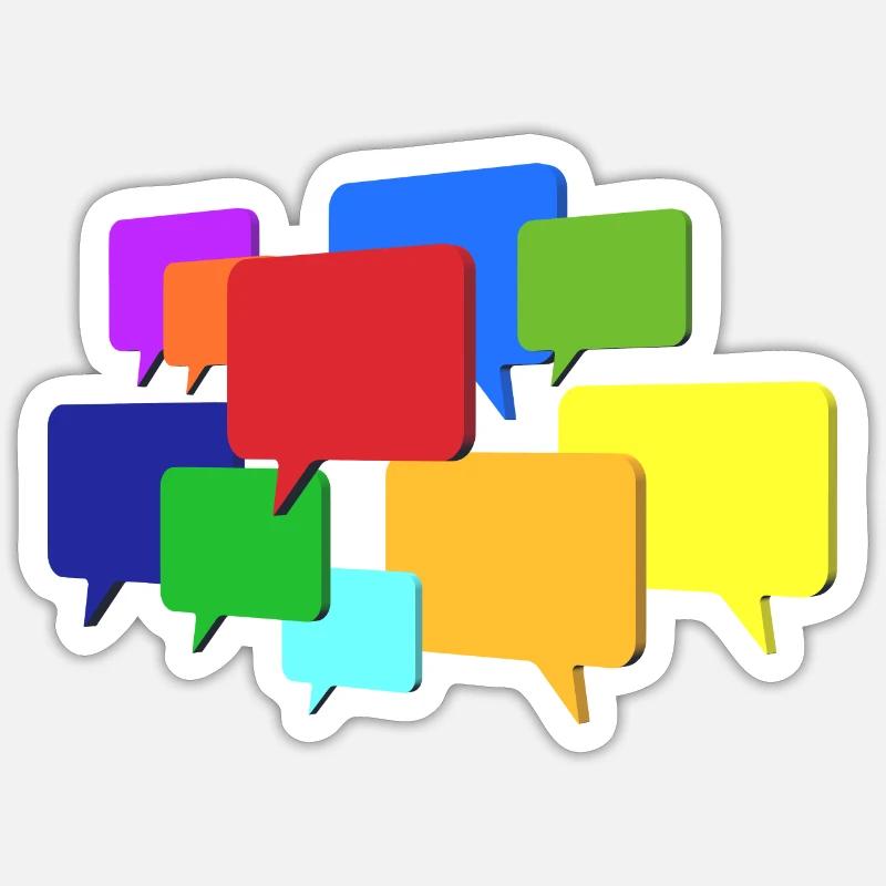 Speech bubbles in different colors Sticker size S (10 x 10 cm)