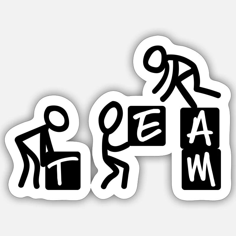 TEAM - Sticker size S (10 x 10 cm) - white matte