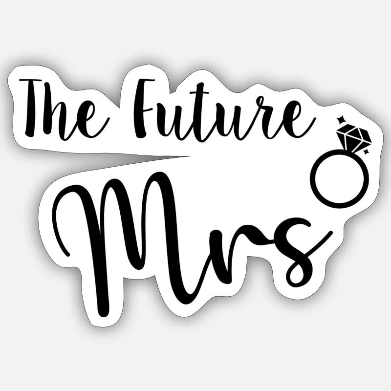 The Future Mrs / Future Mariée - Sticker taille S (10 x 10 cm) - blanc mat