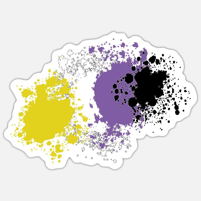 Non-binary pride blobs Sticker size S (10 x 10 cm)