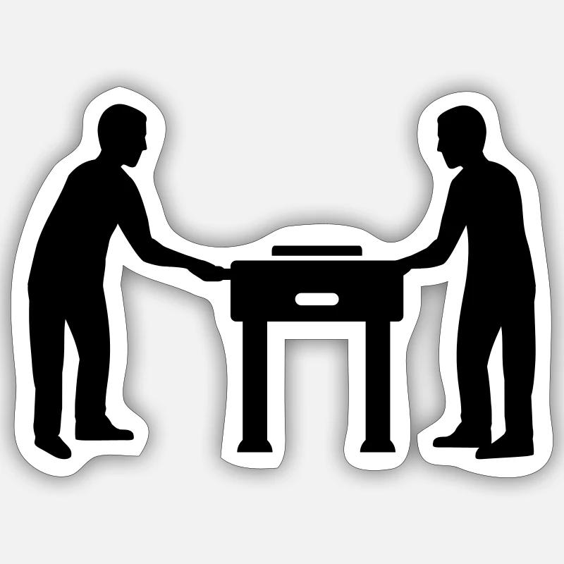 Foosball table - Sticker size S (10 x 10 cm) - white matte
