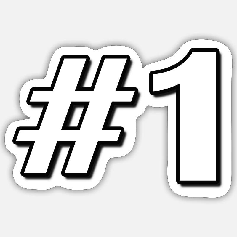 Number 1 type b - Sticker size S (10 x 10 cm) - white matte