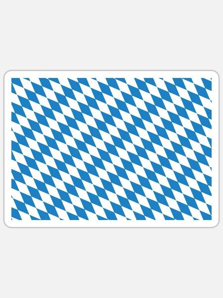 Die Bayern Raute - blau weiß - Sticker Größe S (10 x 10 cm) - Mattweiß