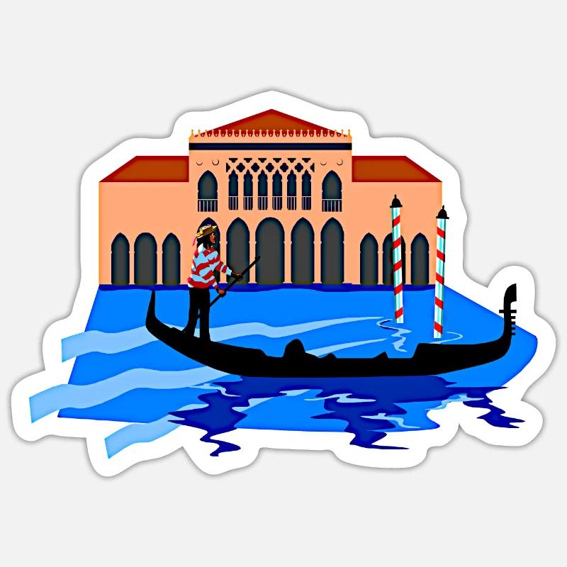 Venice - Sticker size S (10 x 10 cm) - white matte