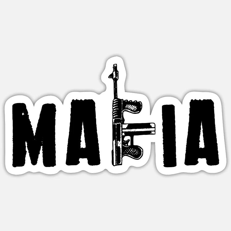 MAFIA - Sticker taille S (10 x 10 cm) - blanc mat