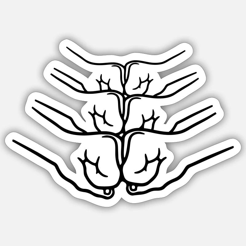 Greeting handshake punching Sticker size S (10 x 10 cm)