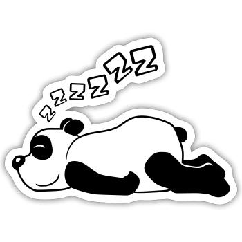 ZZZZZZ Panda Baer - Sticker Größe S (10 x 10 cm) - Mattweiß - Vorne