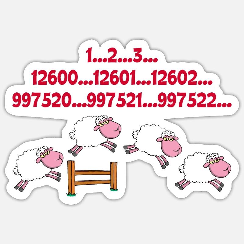 Compter les moutons Sticker taille S (10 x 10 cm)