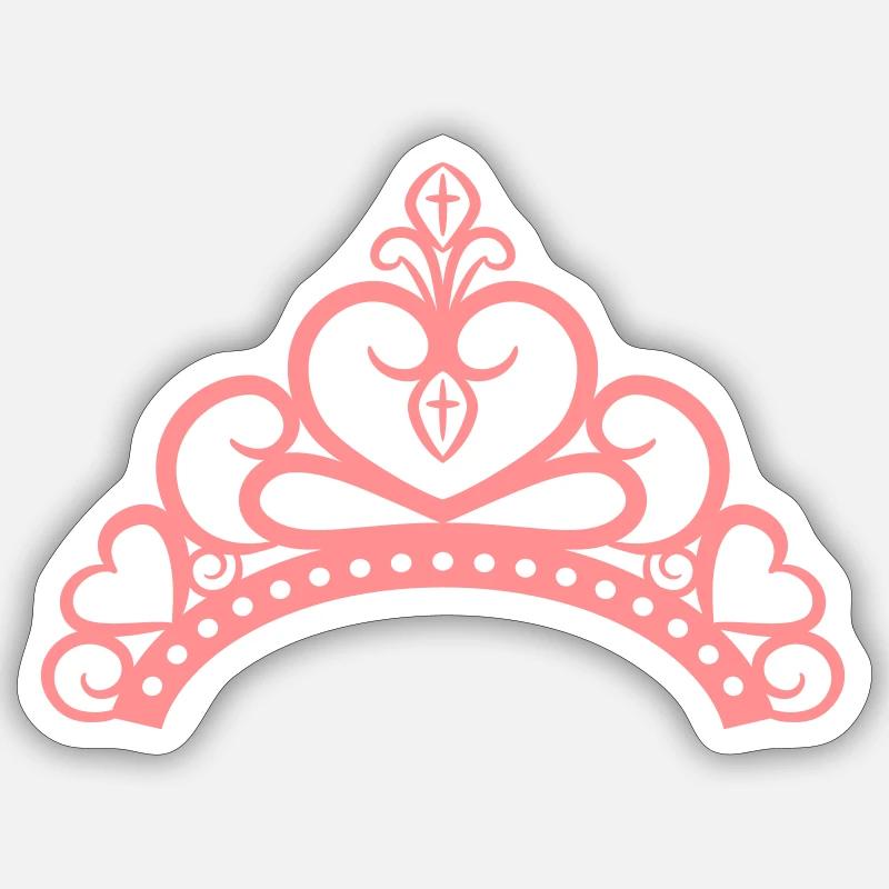 Élégante princesse Tiara - Sticker taille S (10 x 10 cm) - blanc mat