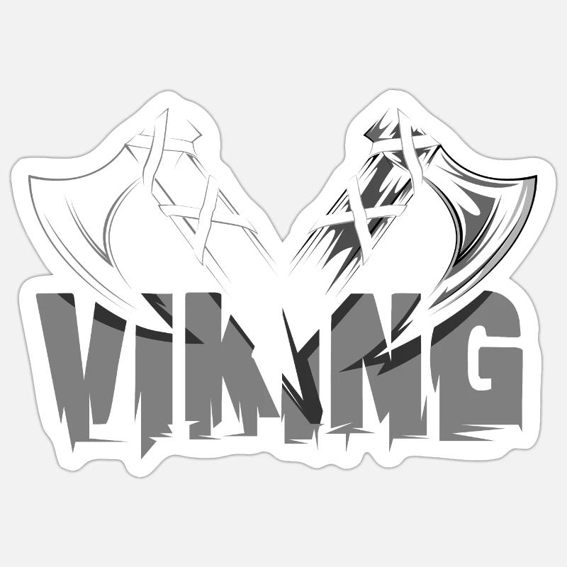 viking axt ax symbol vikings wikinger - Sticker Größe S (10 x 10 cm) - Mattweiß