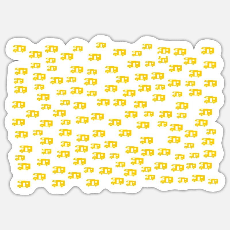 Wohnmobile klein gold querformat Sticker Größe S (10 x 10 cm)
