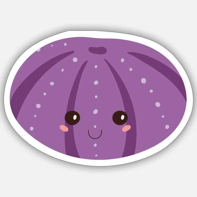 Seeigel - Sticker Größe S (10 x 10 cm) - Mattweiß