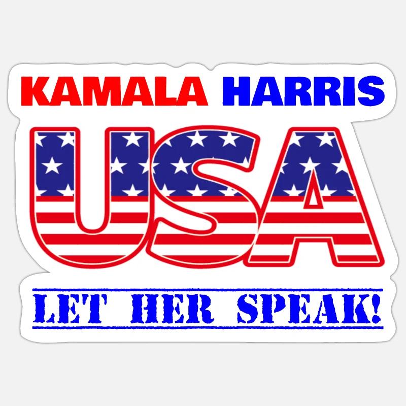 KAMALA HARRIS let her speak - Sticker size S (10 x 10 cm) - white matte
