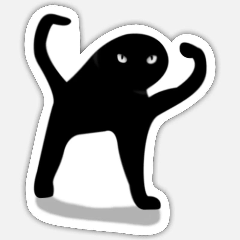 cursed cat meme - Sticker size S (10 x 10 cm) - white matte