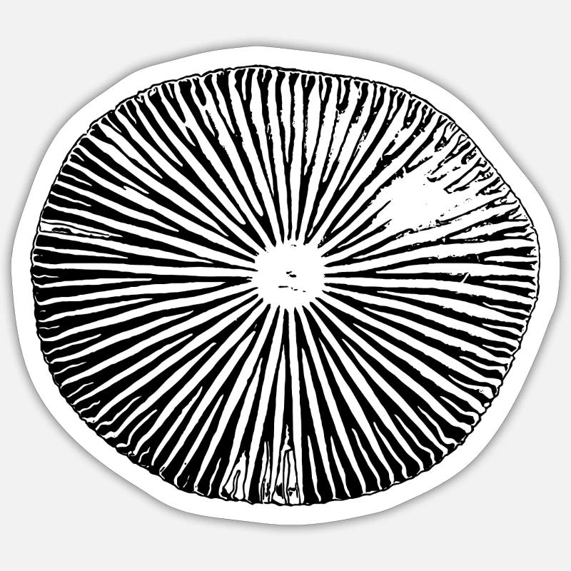 Spore de champignon minimale - Sticker taille S (10 x 10 cm) - blanc mat