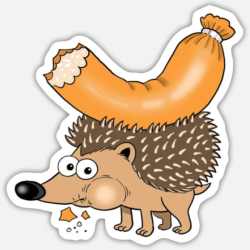 Bockwurstigel - Sticker size S (10 x 10 cm) - white matte