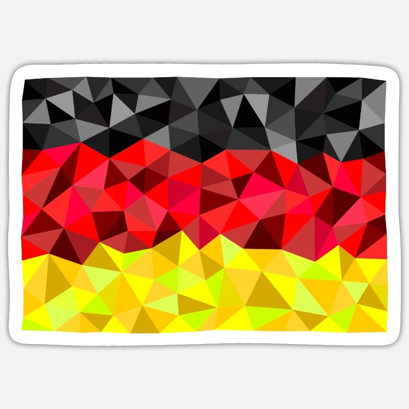 Germany flag in low poly diamond style Sticker size S (10 x 10 cm)